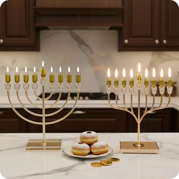 Golden Light Menorahs Collection